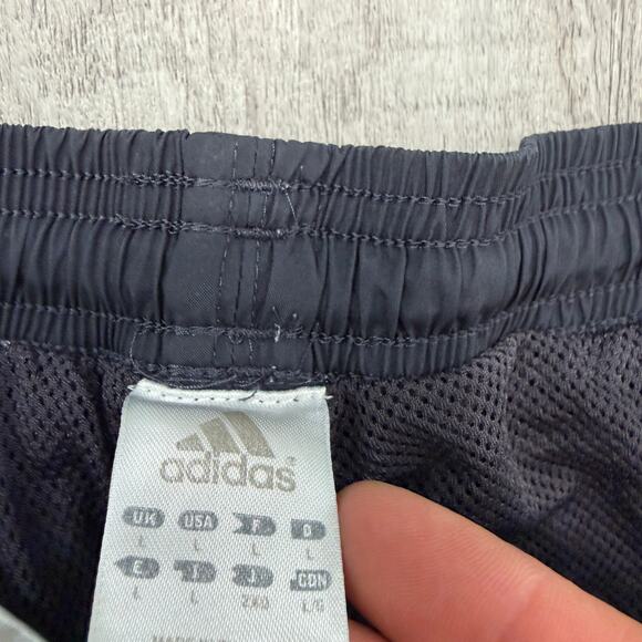 Vintage Adidas Windbreaker Track Pants Men's Large Gray Red Striped y2k Soccer - Picture 4 of 11